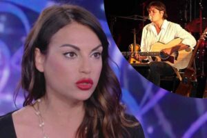 Francesca De André e in alto il padre Cristiano